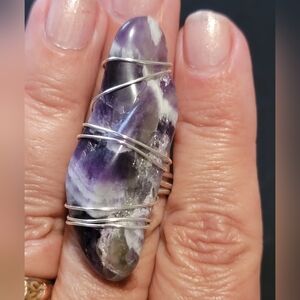 Amethyst crystal ring